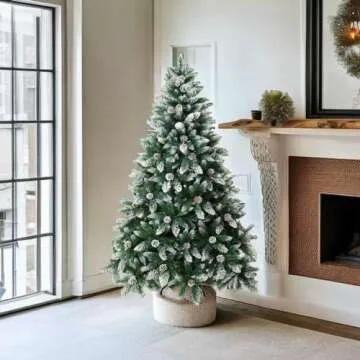 Senjie Flocked Artificial Christmas Tree - Lush & Festive