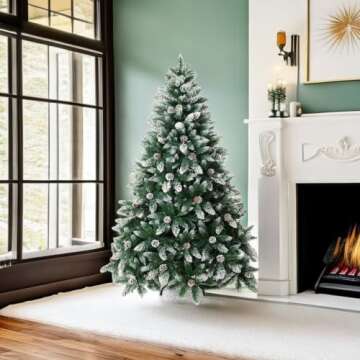 Senjie Flocked Artificial Christmas Tree - Lush & Festive