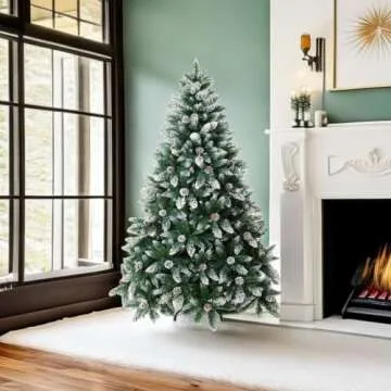 Senjie Flocked Artificial Christmas Tree - Lush & Festive