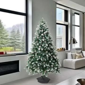 Senjie Flocked Artificial Christmas Tree - Lush & Festive