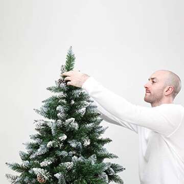 Senjie Flocked Artificial Christmas Tree - Lush & Festive