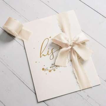 Ivory 1 Inch 18 Yards Silk Satin Ribbon Handmade Frayed Ribbons for Gift Wrapping, Crafts, Baby Shower, Wedding Invitations, Flower Bouquet, Holiday Decor