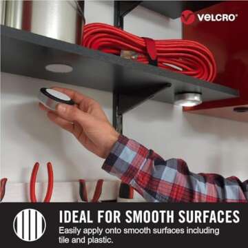 VELCRO Brand Heavy Duty Fasteners | 4x2 Inch Strips 4 Sets | Holds 10 lbs | Stick-On Adhesive Backed | Black Industrial Strength | For Indoor or Outdoor Use, 90209