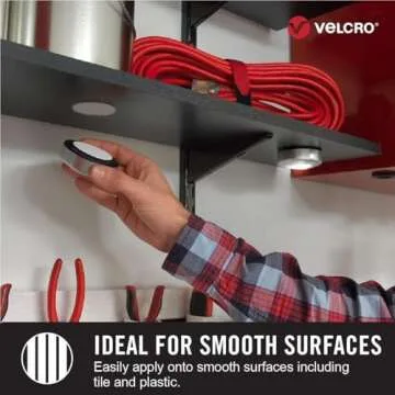 VELCRO Brand Heavy Duty Fasteners | 4x2 Inch Strips 4 Sets | Holds 10 lbs | Stick-On Adhesive Backed | Black Industrial Strength | For Indoor or Outdoor Use, 90209