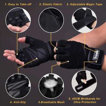 Trideer Workout Gloves - Weightlifting & Fitness Support