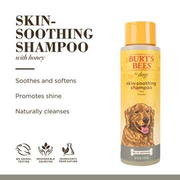 Burt's Bees for Pets Naturally Derived Skin Soothing Shampoo with Honey - Dog Shampoo for All Dogs and Puppies - Safe for Dogs with Dry and Sensitive Skin - Made in USA, 16 Ounces