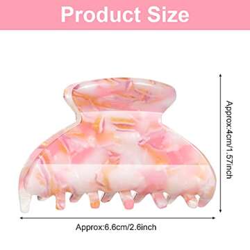 WILLBOND 6 Pieces Medium Hair Claw Clips for Thin Hair 2.6 Inch Tortoise Shell Clip Banana Jaw Hairp...