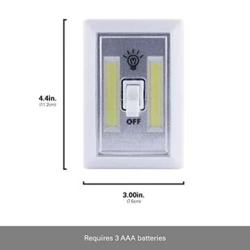 Wireless LED Light Switch - 100 Lumens, Battery Operated