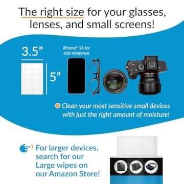 iCloth Screen Cleaning Wipes for easy and fast shine on smartphones, tablets and computers - 120 ind...