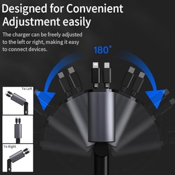 Retractable Car Charger - Fast & Convenient 4 in 1 USB C Charger