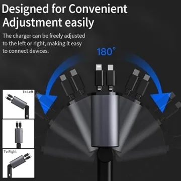 Retractable Car Charger - Fast & Convenient 4 in 1 USB C Charger