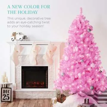 Best Choice 6ft Pre-Lit Pink Christmas Tree for Unique Decor