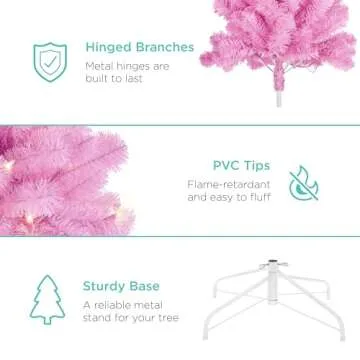 Best Choice 6ft Pre-Lit Pink Christmas Tree for Unique Decor