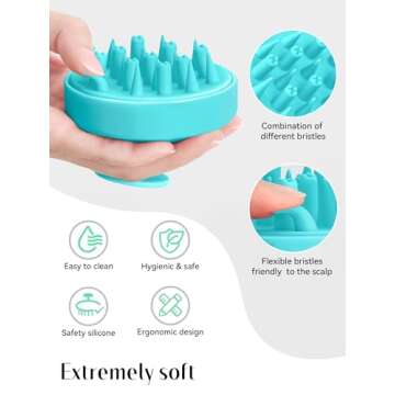 HEETA Hair Scalp Massager Brush, Updated Hair Shampoo Brush, Wet & Dry Scalp Exfoliator with Soft Si...