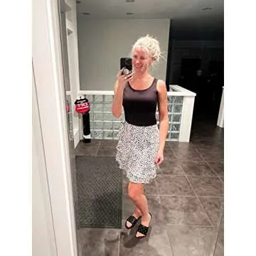 Naggoo Women's Skirts Wrap Trendy Floral Printed High Waisted Skirt White Medium