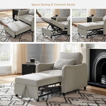 Mopio Sophie 4-in-1 Convertible Sleeper Chair Bed