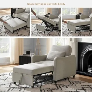 Mopio Sophie 4-in-1 Convertible Sleeper Chair Bed