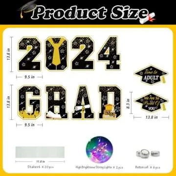Graduation Yard Sign Lights - Celebrate Class of 2024 Outdoors