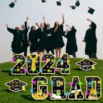 Graduation Yard Sign Lights - Celebrate Class of 2024 Outdoors