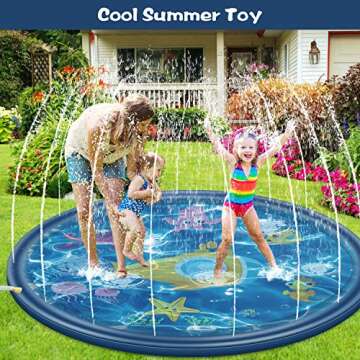 Outdoor Toys Splash Pad for Toddlers and Kids Adults Gifts, 68'' Outside Sprinkler Pool Water Toys for 1 2 3 4 5 6 7 8 Year Old Baby Boys Girls Children