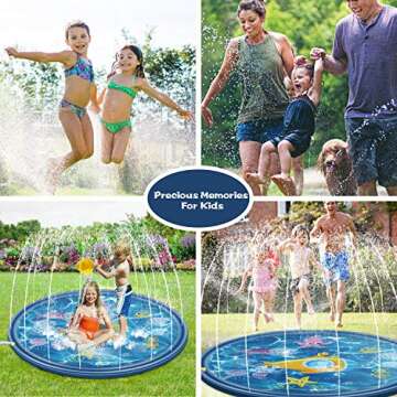 Outdoor Toys Splash Pad for Toddlers and Kids Adults Gifts, 68'' Outside Sprinkler Pool Water Toys for 1 2 3 4 5 6 7 8 Year Old Baby Boys Girls Children