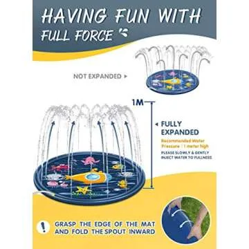 Exciting Outdoor Toys Splash Pad for Toddlers - 68'' Water Fun