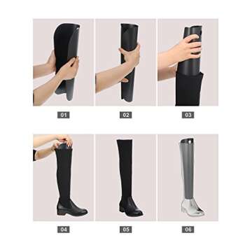 Bememo 8 Pieces Boot Shaper Form Inserts Tall Boot Support for Women and Men (Black, 12 Inch, 14 Inch, 16 Inch)