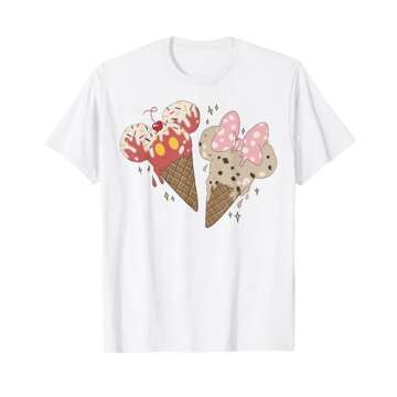 Disney Mickey And Friends Mickey & Minnie Ice Cream Cones Short Sleeve T-Shirt