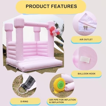 Blatesic Durable Pink Bounce House for Kids Fun