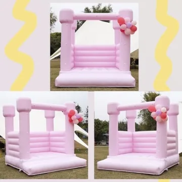 Blatesic Durable Pink Bounce House for Kids Fun