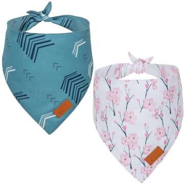 Pascal and Pooch Dog Bandanas Suitable for Medium & Large Dog Bandana Boy & Girl - Premium Adjustable Fabric Bandana for Dogs Reversible - Unique and Stylish Pack of 4 Durable Bandanas for Dogs