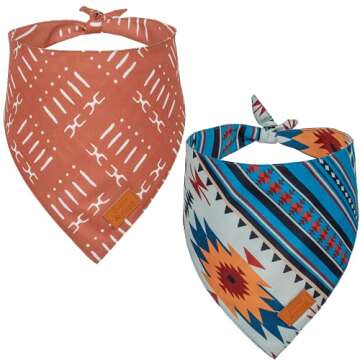 Pascal and Pooch Dog Bandanas Suitable for Medium & Large Dog Bandana Boy & Girl - Premium Adjustable Fabric Bandana for Dogs Reversible - Unique and Stylish Pack of 4 Durable Bandanas for Dogs