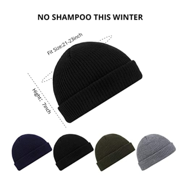 SATINIOR Trawler Beanie - Warm Skull Cap for All