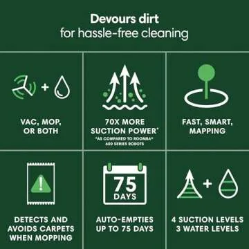 iRobot Roomba 104 Combo Robot Vacuum & Mop with AutoEmpty Dock - Amazon Exclusive, Self-Empties for ...