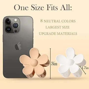 Flower Hair Clips Big Hair Claw Clips 8PCS Large Daisy Hair Clips Matte Claw Clips Strong Hold Jaw Claw Clips Thick Thin Hair for Women Girls 8Colors