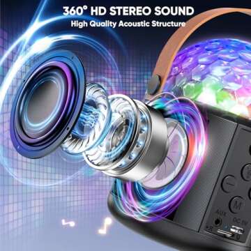Karaoke Machine with Disco Lights for Fun Family Parties