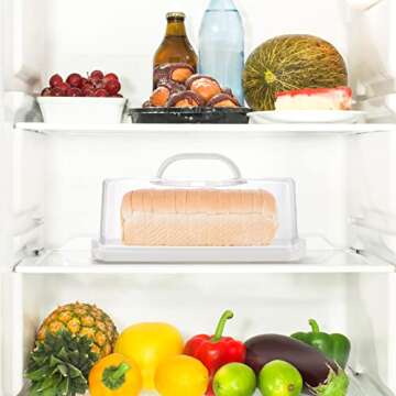 Cedilis 4 Pack Portable Bread Box with Clear Lid