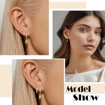 Angelady 14K Gold Huggie Earrings Set - Chic Hoops