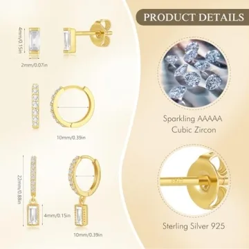 Angelady 14K Gold Huggie Earrings Set - Chic Hoops