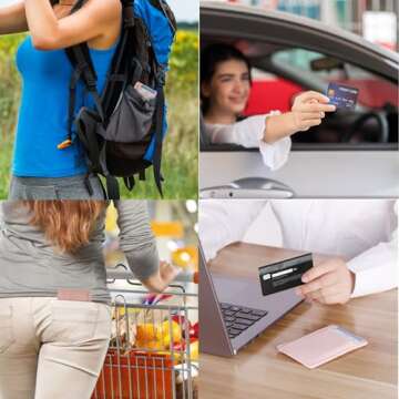 GH GOLD HORSE Slim RFID Blocking Card Holder Minimalist Leather Front Pocket Wallet for Women