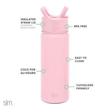 Simple Modern Kids Insulated Water Bottle | 18oz | Blush