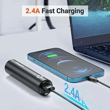 EnergyQC Fast Charging Portable Charger 5000mAh,External Battery Power Bank with 5V/2.4A Output and ...