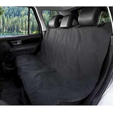 BarksBar Original Pet Seat Cover for Cars - Black, WaterProof & Hammock Convertible (Standard, Black)
