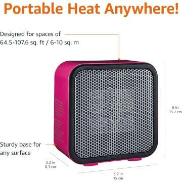 500-Watt Pink Mini Ceramic Indoor Space Heater