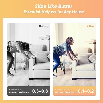 CO-Z 8 Pack Heavy-Duty Furniture Sliders for Easy Moving