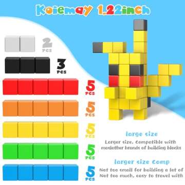 KOIEMAY Magnetic Blocks for Toddler 2-8 - Fun Learning
