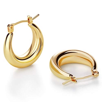 LILIE&WHITE Chunky Gold Hoop Earrings - Hypoallergenic & Stylish