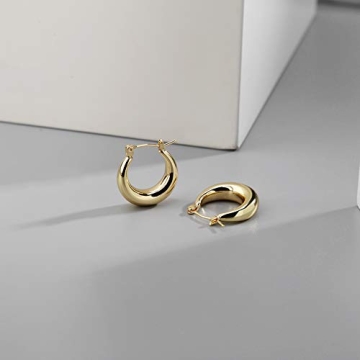 Chunky Gold Hoop Earrings Hypoallergenic Stylish Women