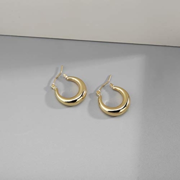 Chunky Gold Hoop Earrings Hypoallergenic Stylish Women