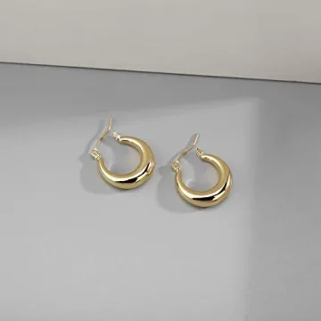 Chunky Gold Hoop Earrings Hypoallergenic Stylish Women